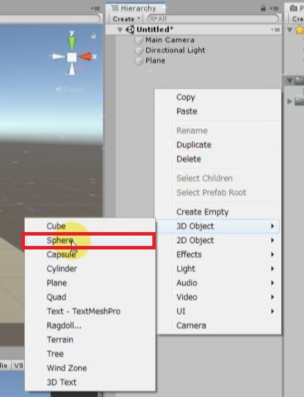 Unity 重力付きの球体を作る方法
