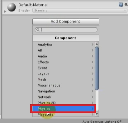 Unity 重力付きの球体を作る方法