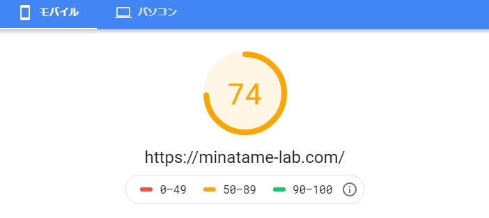 「みなためラボ」のモバイル版のスコア